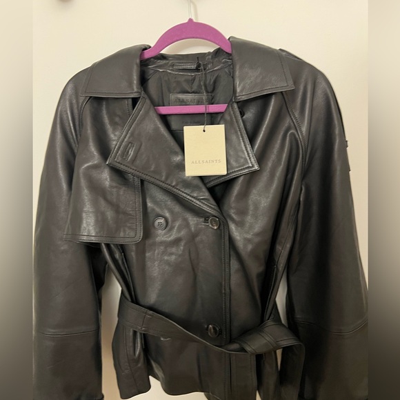 All Saints Reeds Leather Jacket - Picture 8 of 9